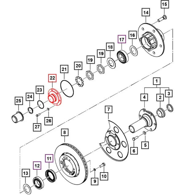 Front Axle Drive Flange For Mahindra Roxor 2018-2025 Mahindra 