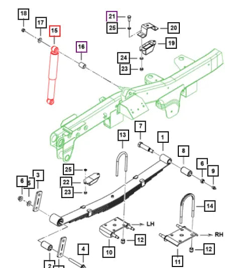 Front Shock For Mahindra Roxor 2018-2025 0089945 Mahindra 