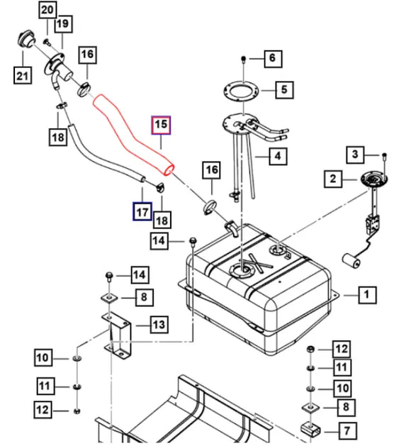 Fuel Fill Hose for Mahindra Roxor 2018-2025 Mahindra 