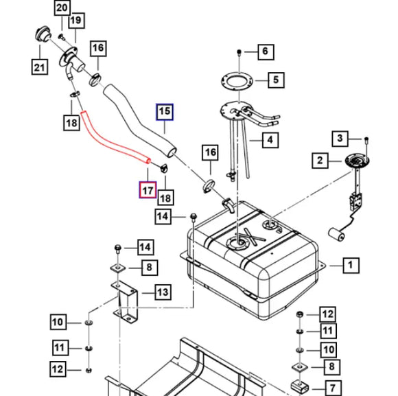 Fuel Fill Vent Hose for Mahindra Roxor 2018-2025 Mahindra 