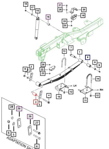 Mahindra Roxor Front and Rear 2018-2022 Front Leaf Spring Bushing 0084777 Roxor Parts Direct 