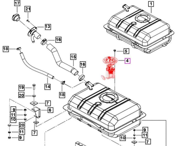 Mahindra Roxor In tank Fuel Pump 1001FAA00771N 2018-2022 Mahindra 