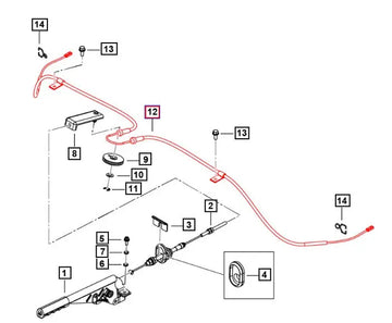 Rear Emergency Parking Brake Cable for Mahindra Roxor 2018-2025 Mahindra 