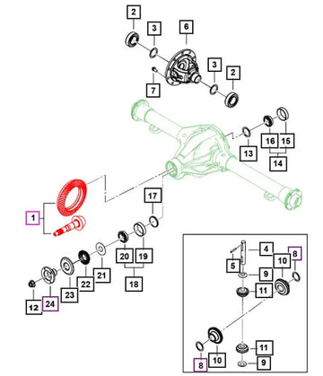 Rear Ring And Pinion Gear 3.73 Ratio for Mahindra Roxor 2018-2022 Mahindra 